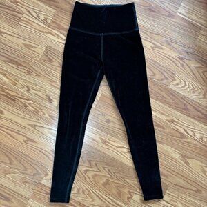 Beyond Yoga Black Velvet High Waisted Leggings XSmall